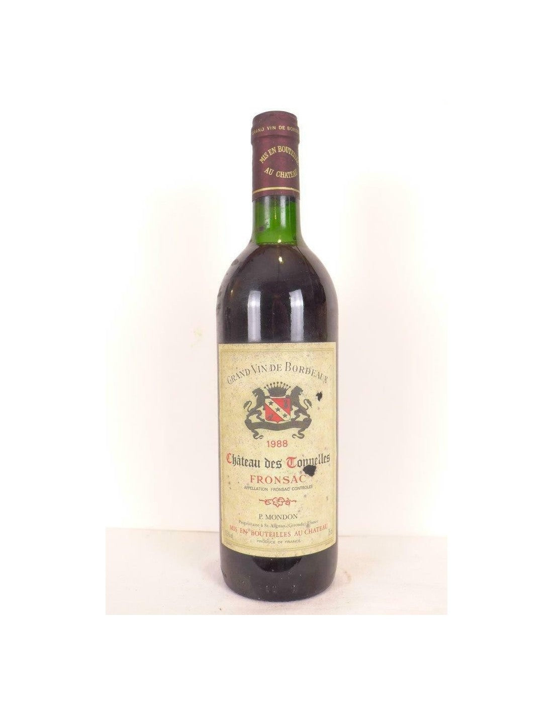 1988 - fronsac - château des tonnelles - rouge - bordeaux - Just Wines 