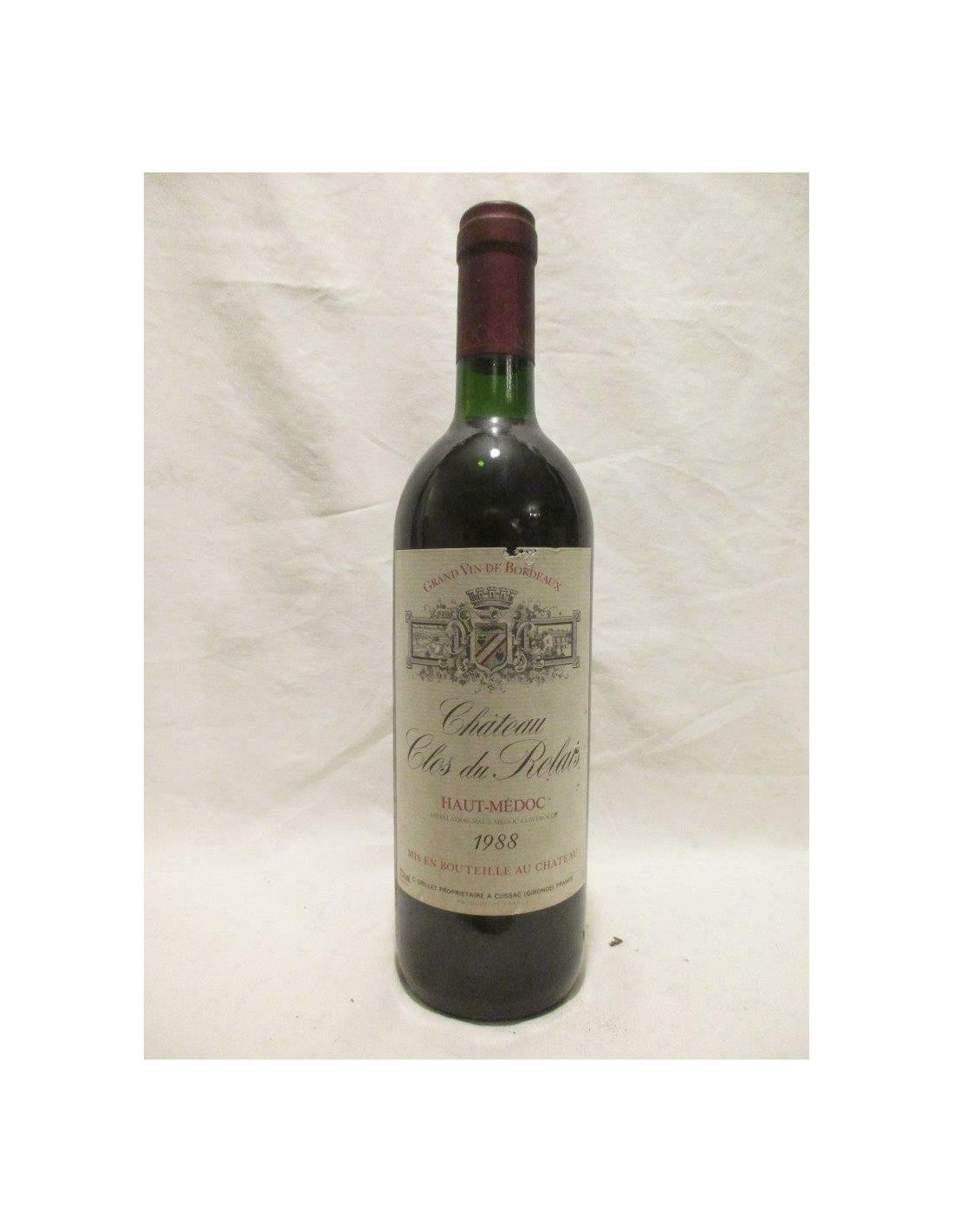 1988 - haut-médoc - château clos du relais - rouge - bordeaux france - Just Wines 