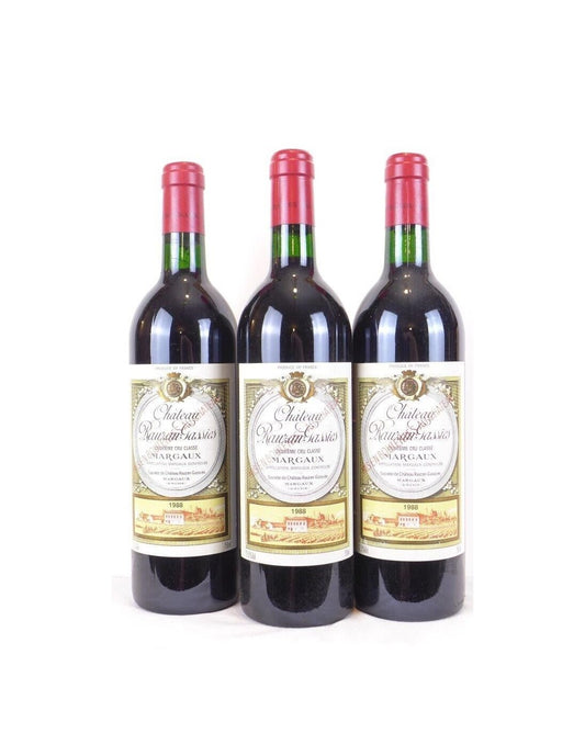 1988 - margaux - château rauzan-gassies grand cru classé lot de 3 bouteilles - rouge - bordeaux - Just Wines 