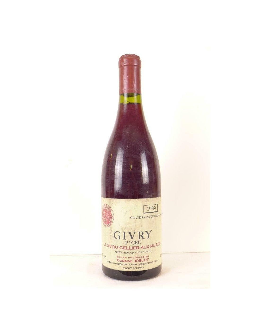 1989 - givry - joblot premier cru clos du cellier aux moines - rouge - bourgogne - Just Wines 