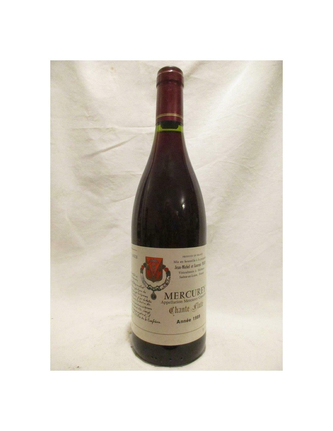 1989 - mercurey - laurent pillot chante fluté - rouge - bourgogne - Just Wines 