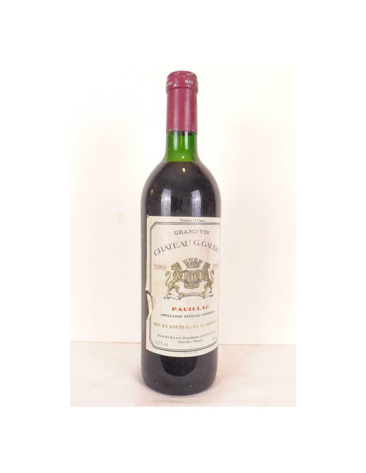 1989 - pauillac - château gaudin (étiquette accro) - rouge - bordeaux - Just Wines 