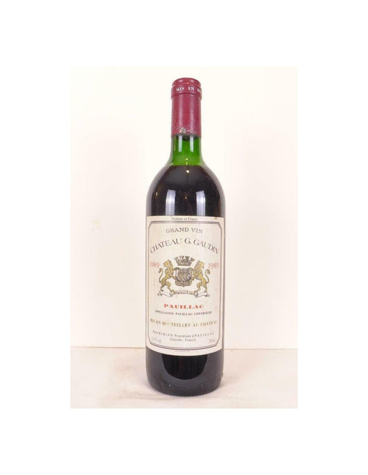 1989 - pauillac - château gaudin - rouge - bordeaux - Just Wines 