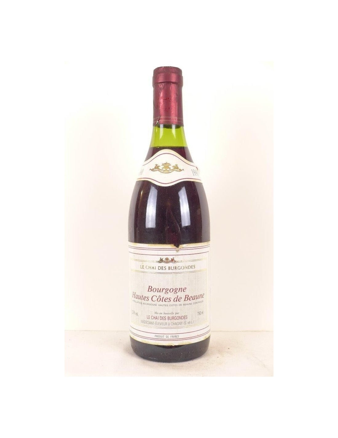 1990 - hautes côtes de beaune - le chai des burgondes (étiquette sale) - rouge - bourgogne - Just Wines 