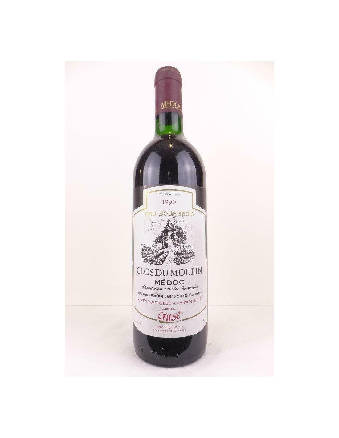 1990 - médoc - clos du moulin cru bourgeois - rouge - bordeaux - Just Wines 