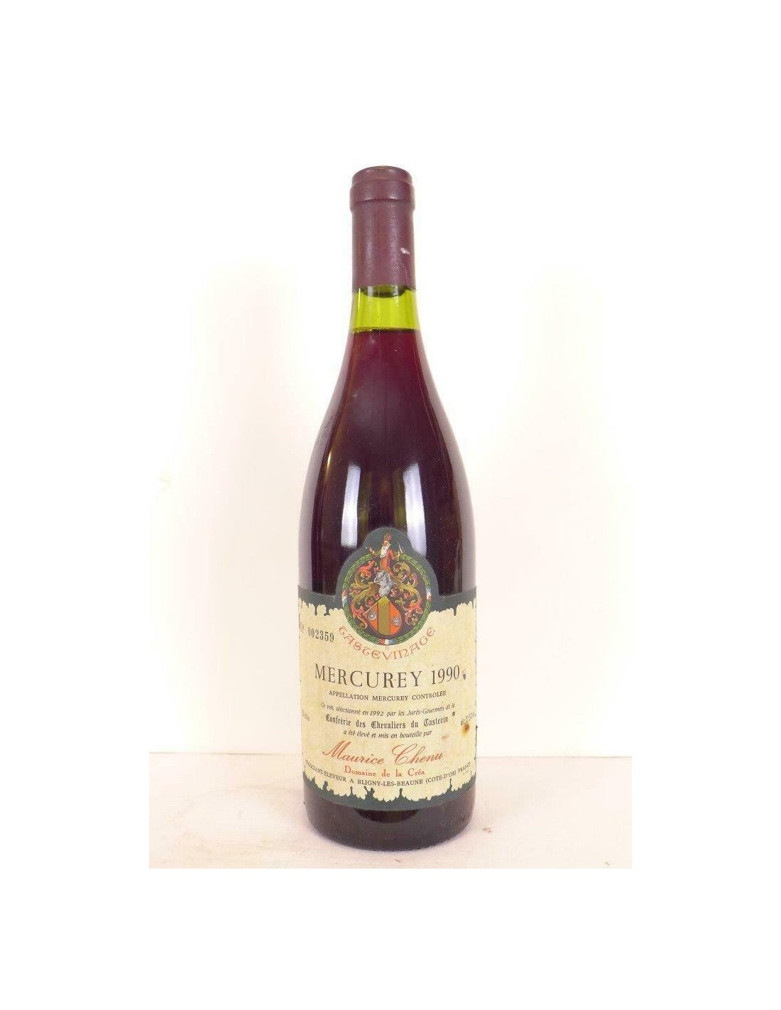 1990 - mercurey - maurice chenu tastevinage - rouge - bourgogne - Just Wines 