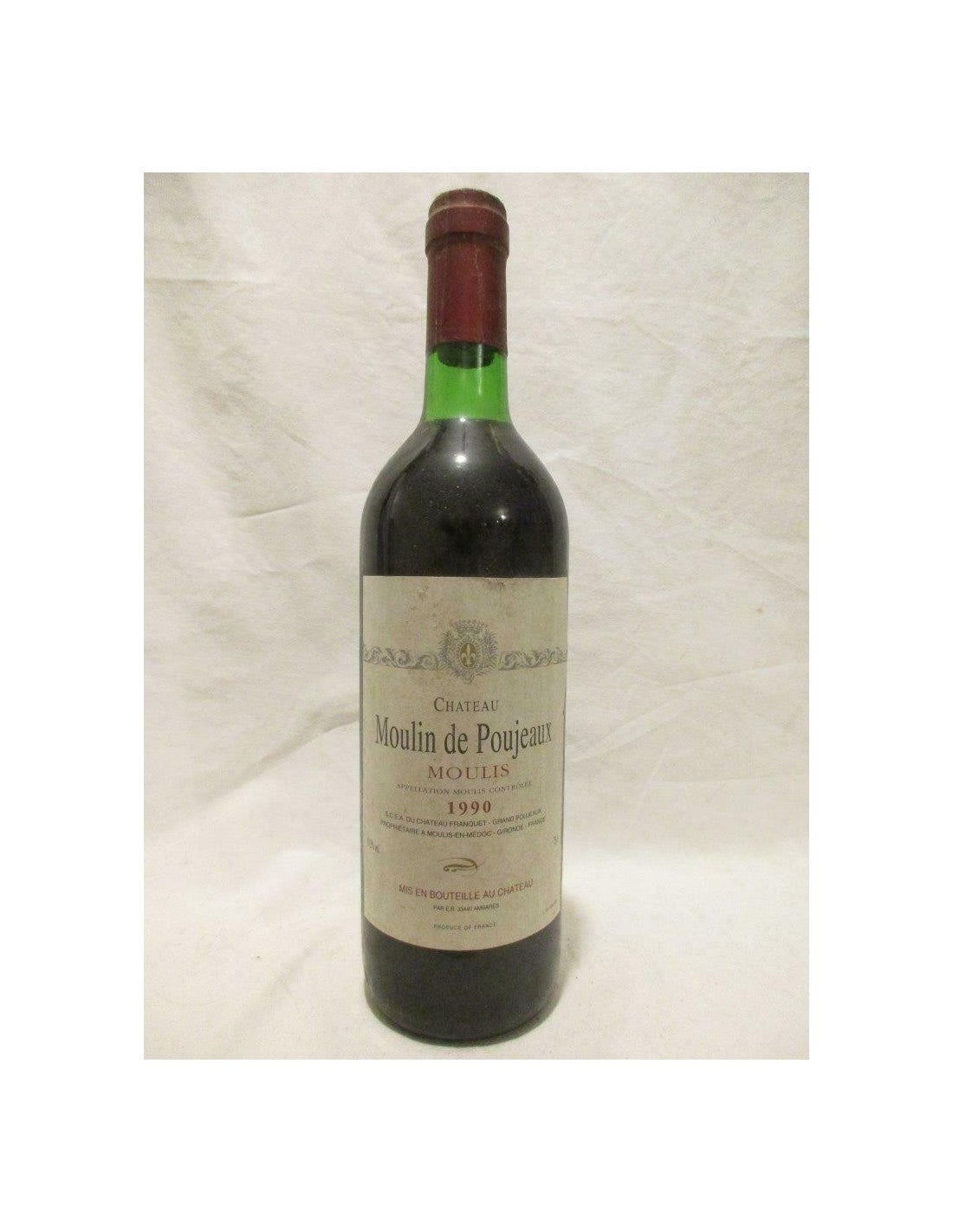 1990 - moulis - château moulin de poujeaux - rouge - bordeaux france - Just Wines 