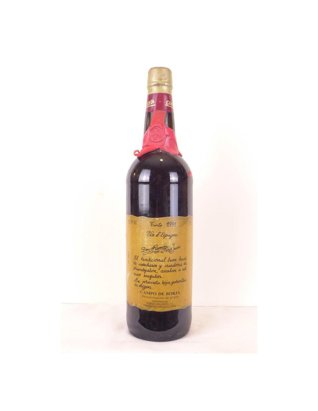 1991 - campo de borja - don ramon perez juan - rouge - aragon Espagne - Just Wines 