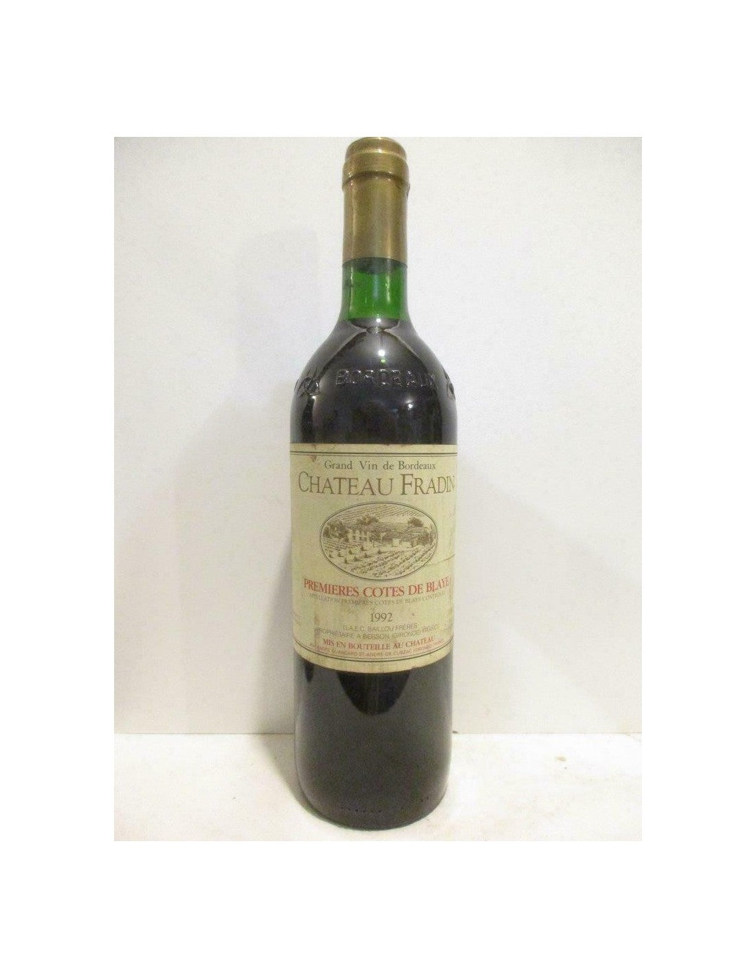 1992 - blaye - château fradin - rouge - bordeaux - Just Wines 