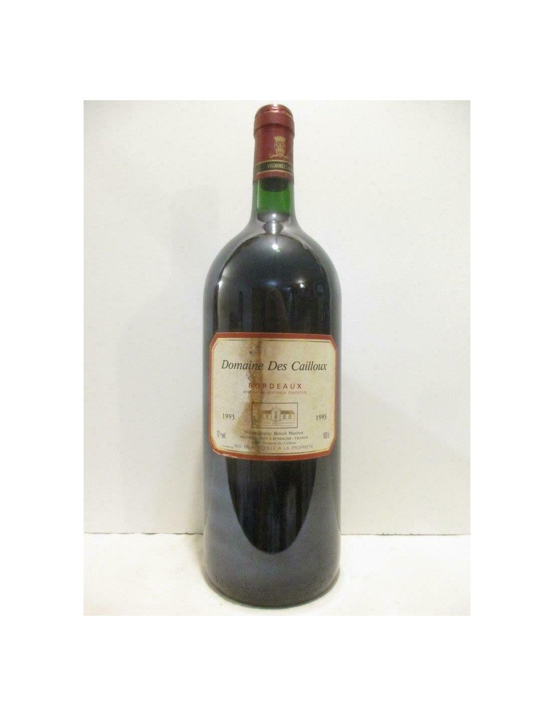 1993 - bordeaux - domaine des cailloux (étiquette sale) magnum 150 cl - Rouge - bordeaux - Just Wines 