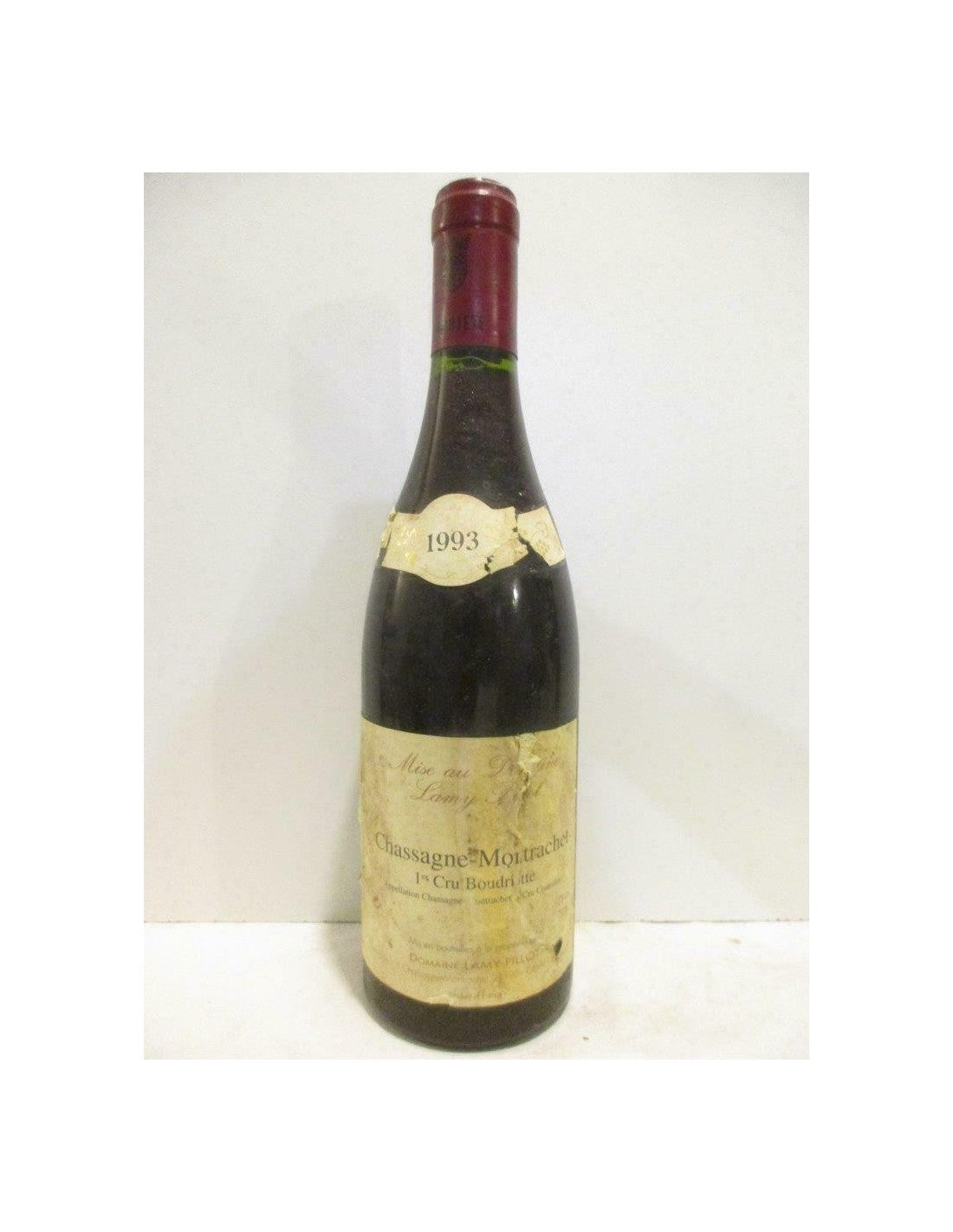 1993 - chassagne-montrachet - lamy-pillot premier cru boudriotte (étiquette abîmée b2) - rouge - bourgogne - Just Wines 