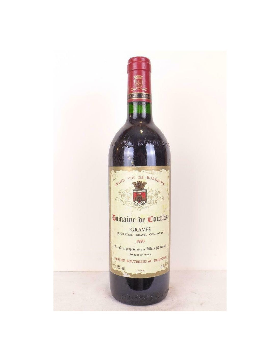 1993 - graves - domaine de courlas - rouge - bordeaux - Just Wines 