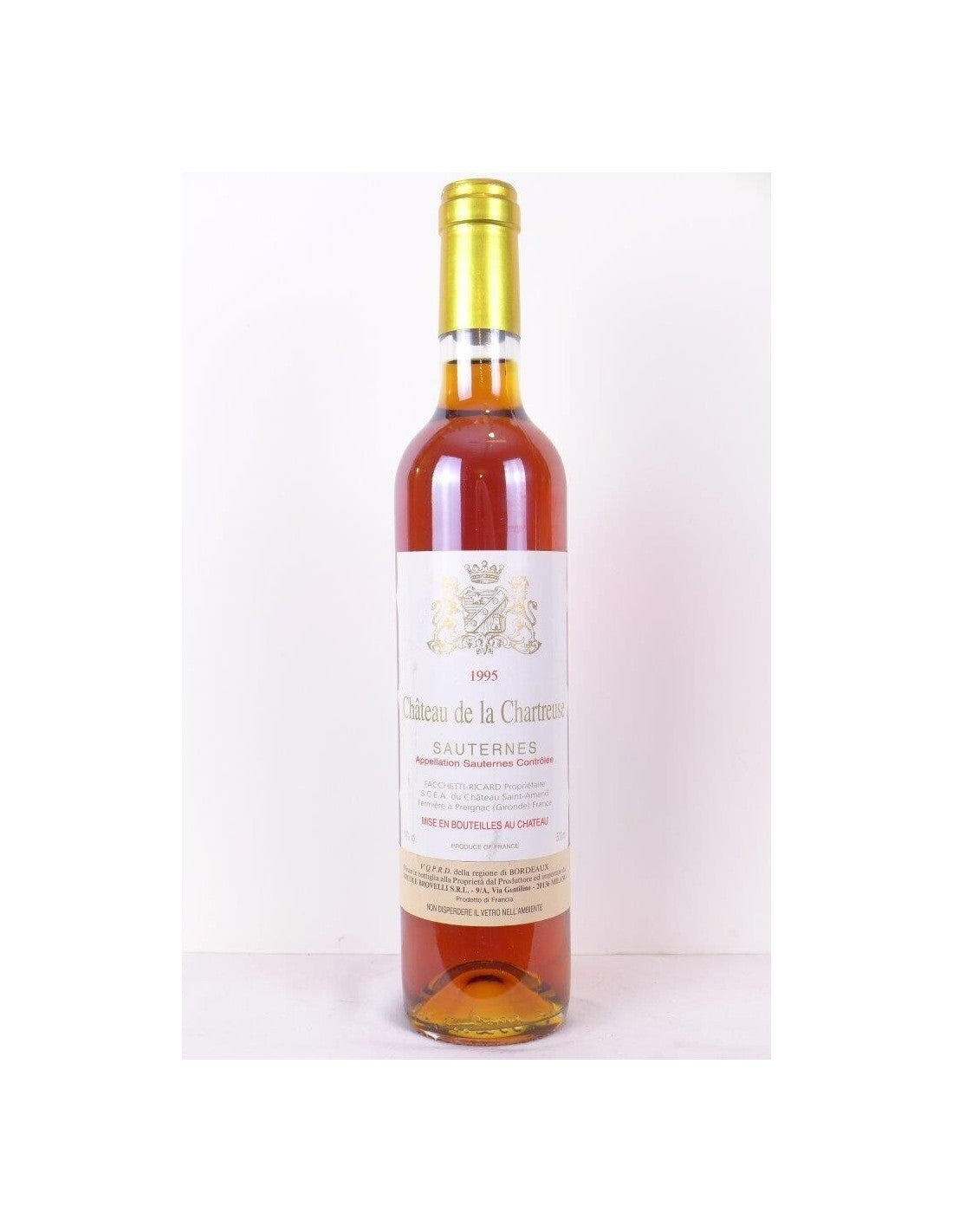 1995 - sauternes - château de la chartreuse 50 cl - liquoreux - bordeaux - Just Wines 