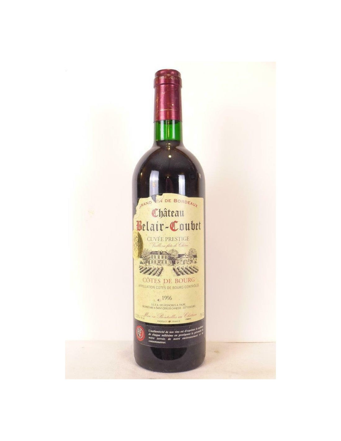 1996 - côtes de bourg - château belair-coubet cuvée prestige - rouge - bordeaux - Just Wines 