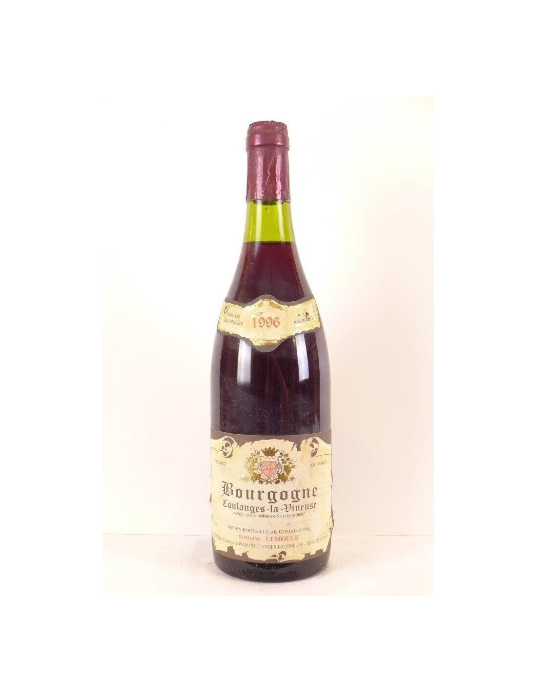 1996 - coulanges la vineuse - domaine lemoule - rouge - bourgogne - Just Wines 