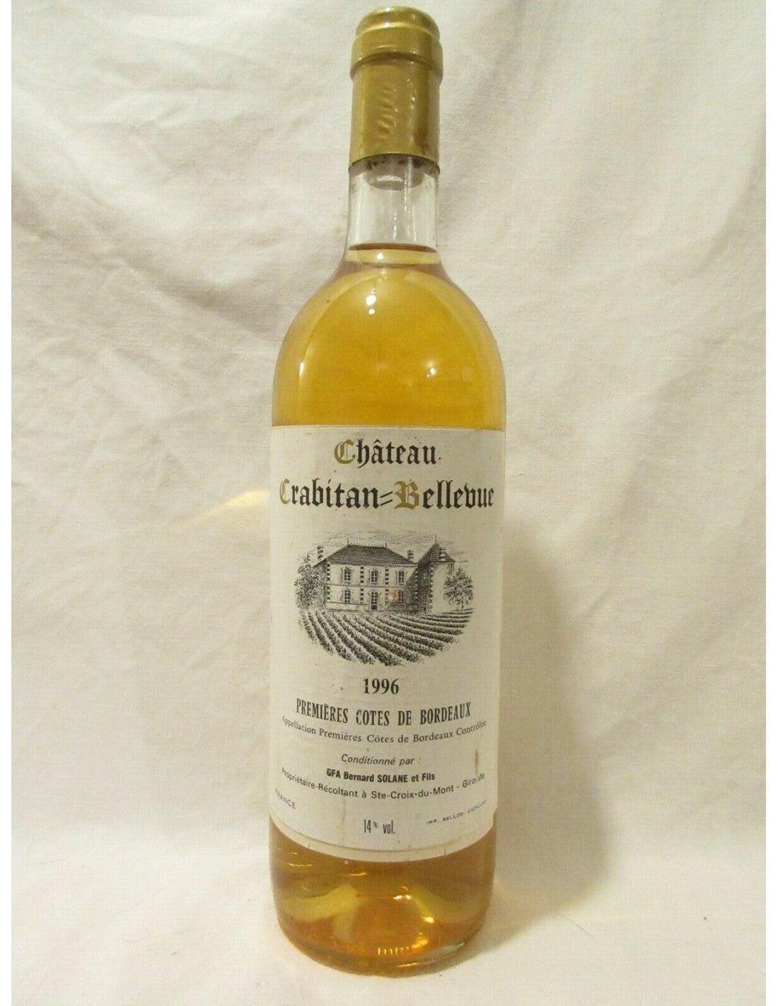 1996 - premières côtes de bordeaux - château crabitan- bellevue - liquoreux - bordeaux - Just Wines 