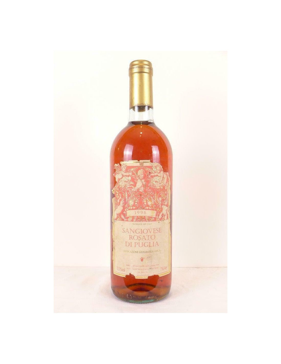 1996 - rosato di puglia - sangiovese (étiquette abîmée) - rosé - pouilles Italie - Just Wines 