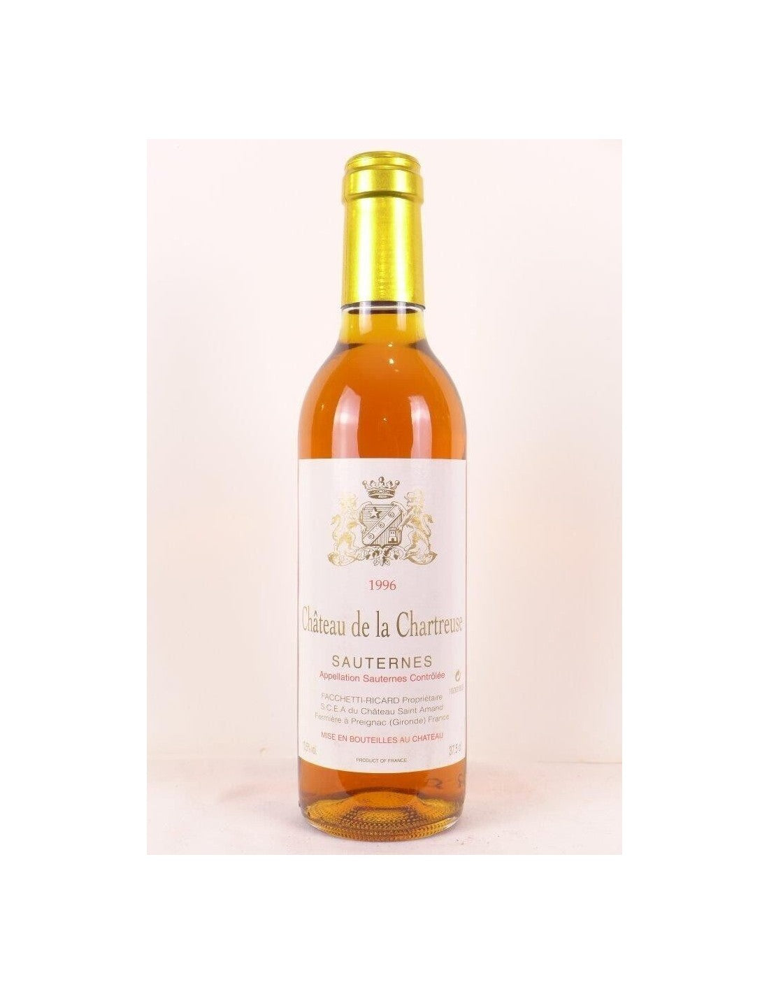 1996 - sauternes - château de la chartreuse 37 cl - liquoreux - bordeaux - Just Wines 