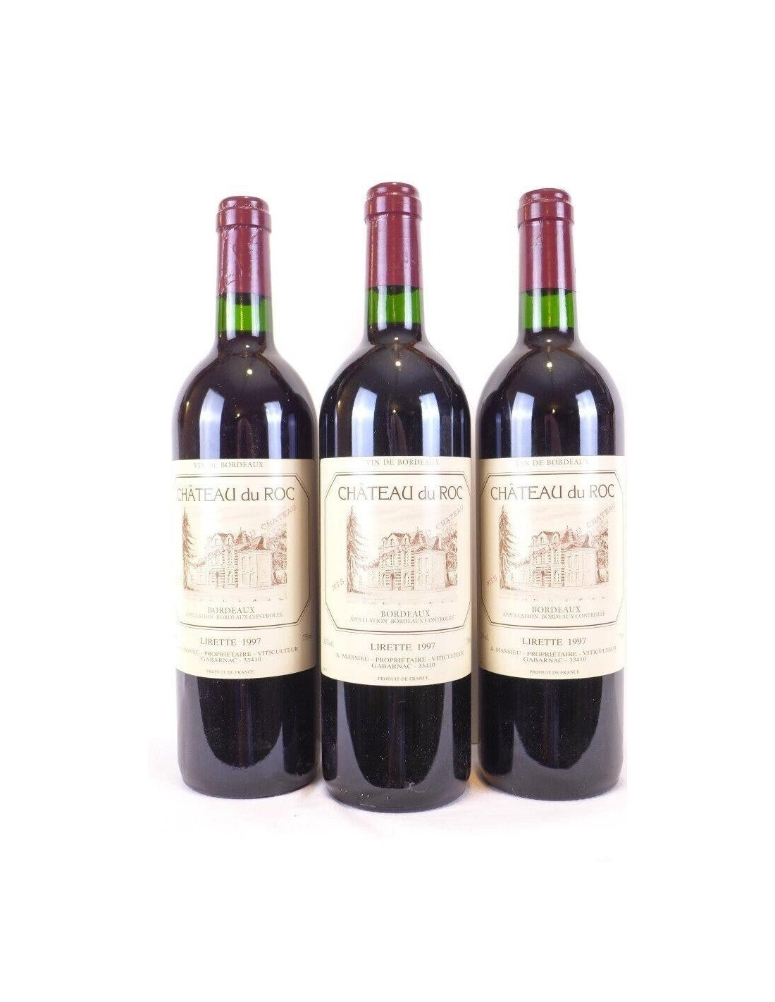 1997 - bordeaux - château du roc lirette lot de 3 bouteilles - rouge - bordeaux - Just Wines 