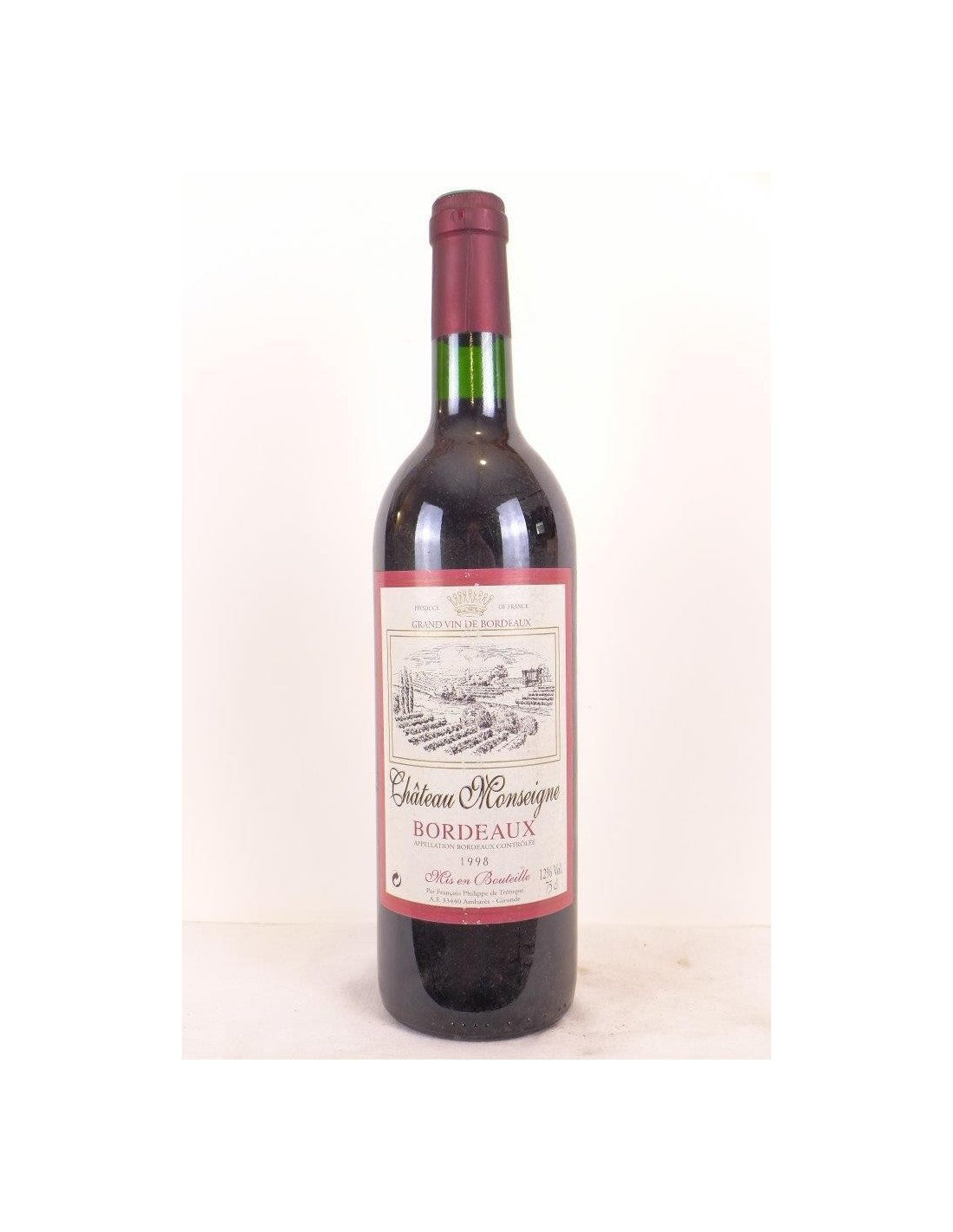 1998 - bordeaux - château monseigne - rouge - bordeaux - Just Wines 