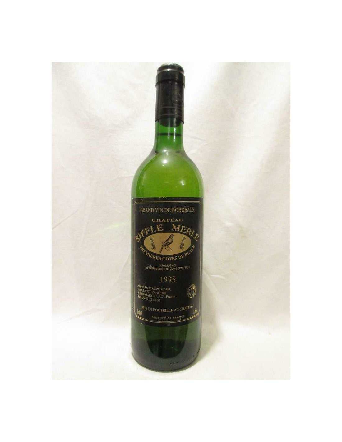 1998 - bordeaux - château siffle merle - blanc - bordeaux france - Just Wines 