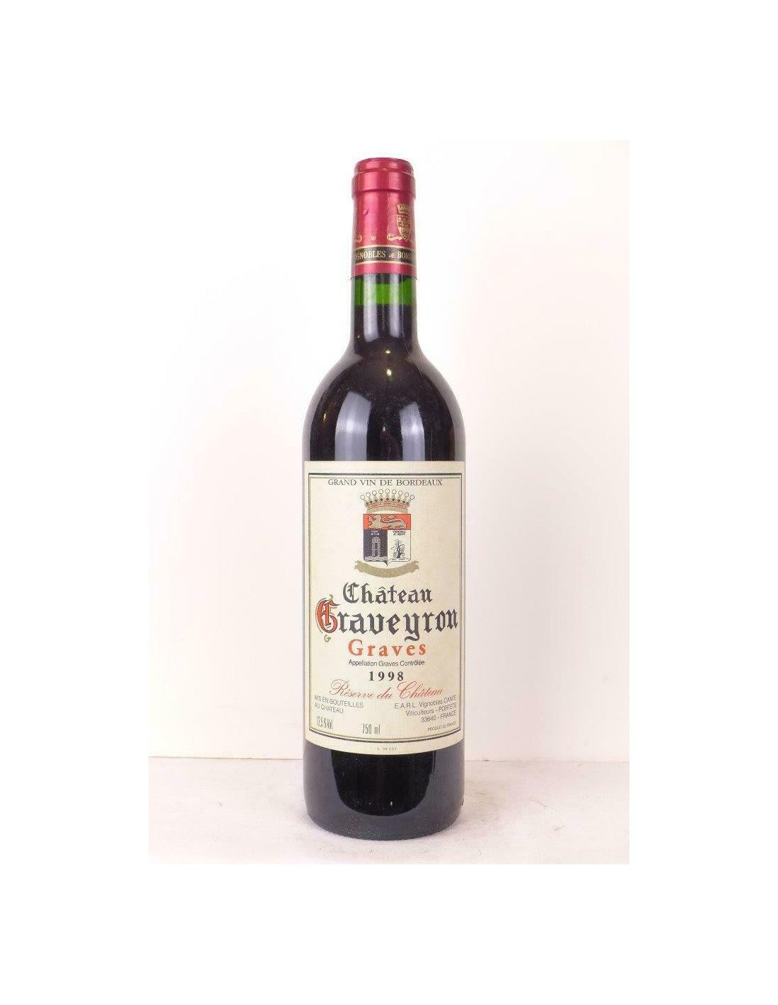 1998 - graves - château graveyron - rouge - bordeaux - Just Wines 