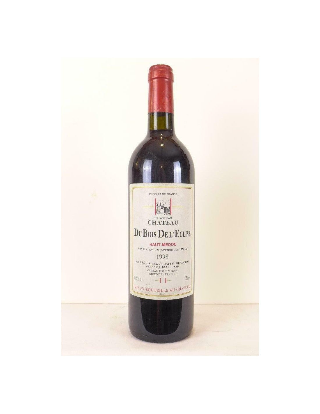 1998 - haut-médoc - château du bois de l'église cru artisan - rouge - bordeaux - Just Wines 