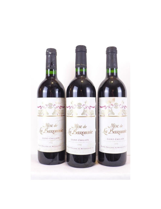 1998 - saint-émilion - mise de la baronnie baron philippe de rothschild lot de 3 bouteilles - rouge - bordeaux - Just Wines 