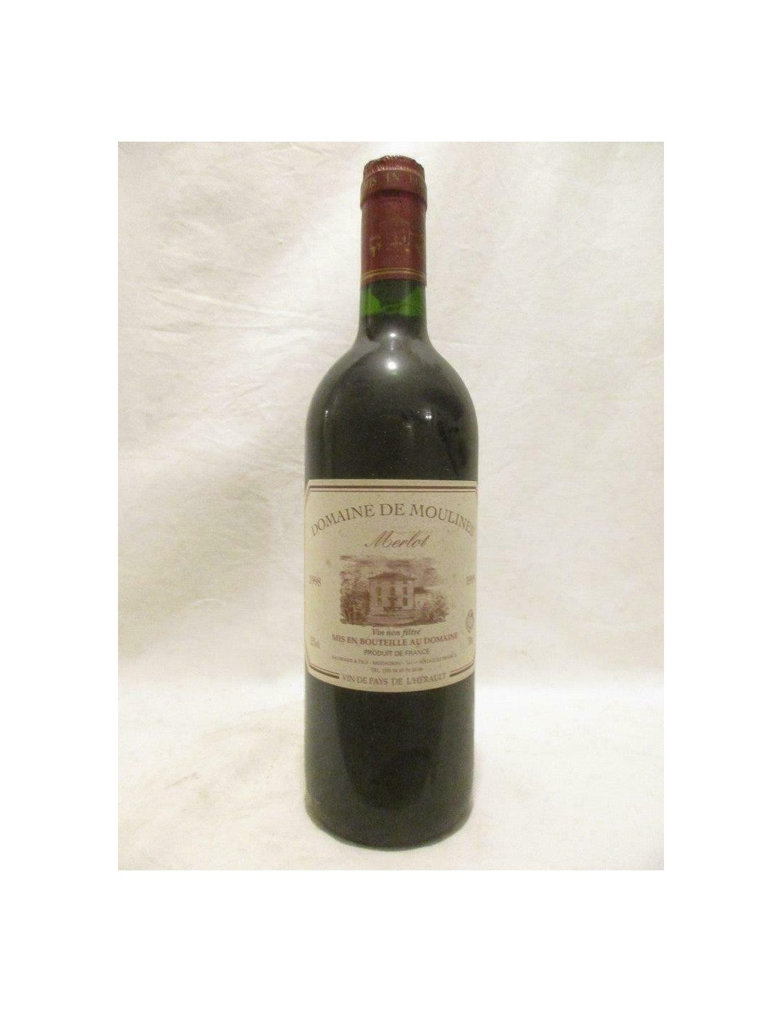 1998 - VDP de l'hérault - domaine de moulines merlot non filtré - rouge - languedoc - Just Wines 