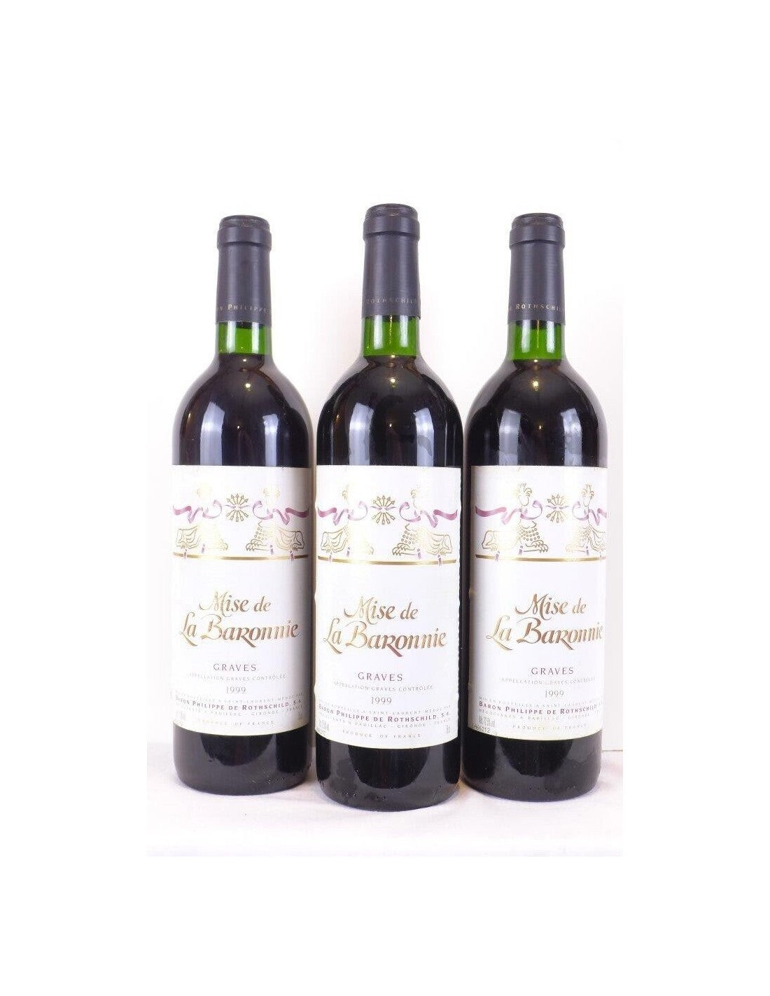 1999 - graves - mise de la baronnie baron philippe de rothschild lot de 3 bouteilles - rouge - bordeaux - Just Wines 