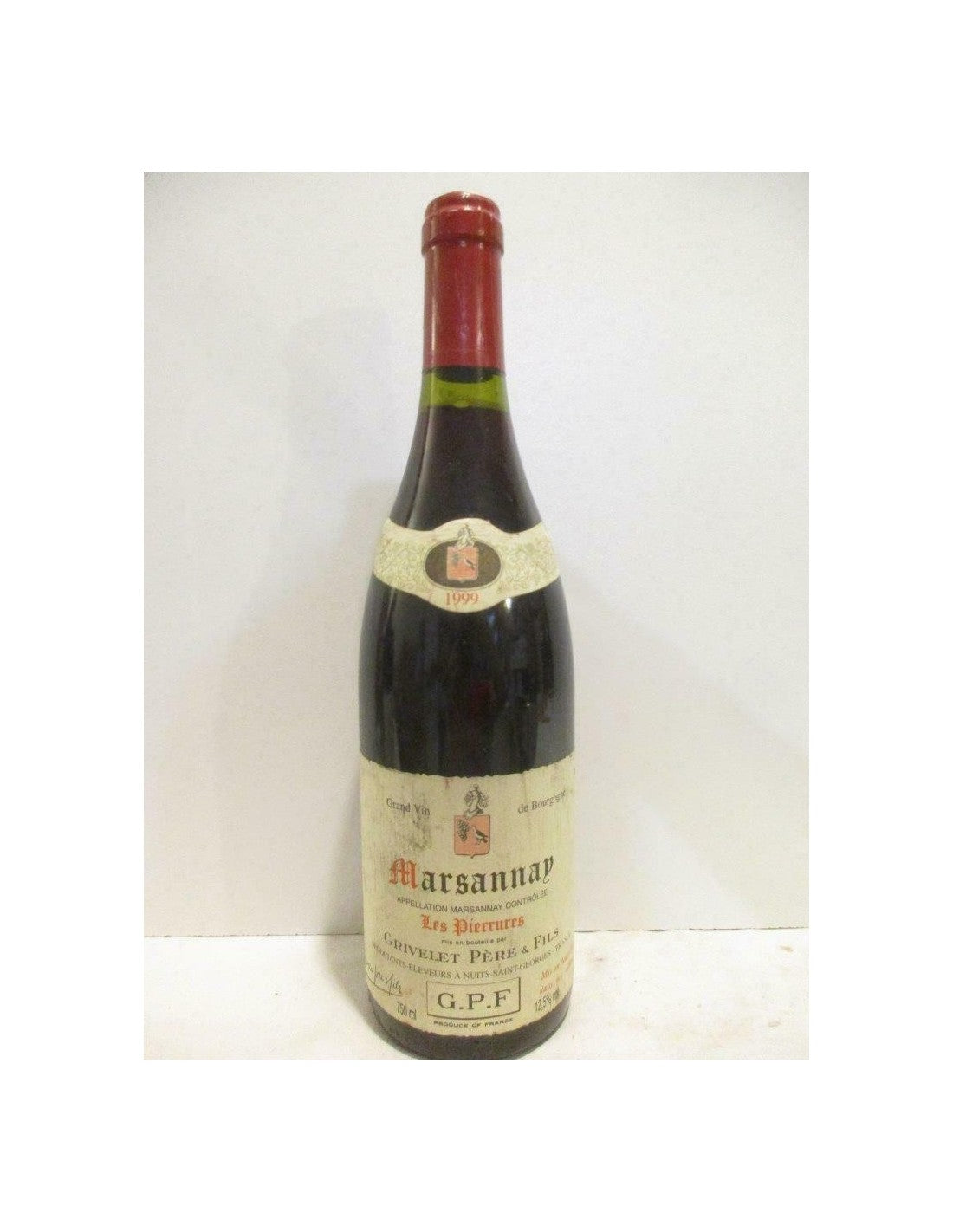 1999 - marsannay - grivelet père et fils les pierrures - rouge - bourgogne - Just Wines 