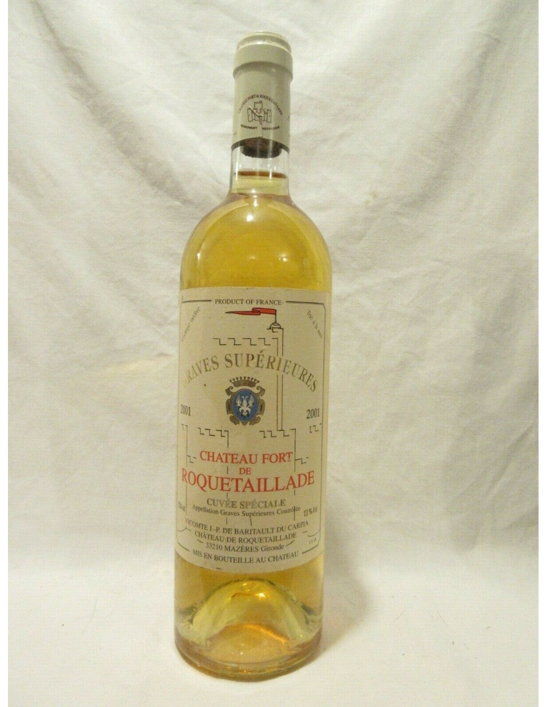 2001 - graves supérieures - châteaufort de roquetaillade - liquoreux - bordeaux - Just Wines 