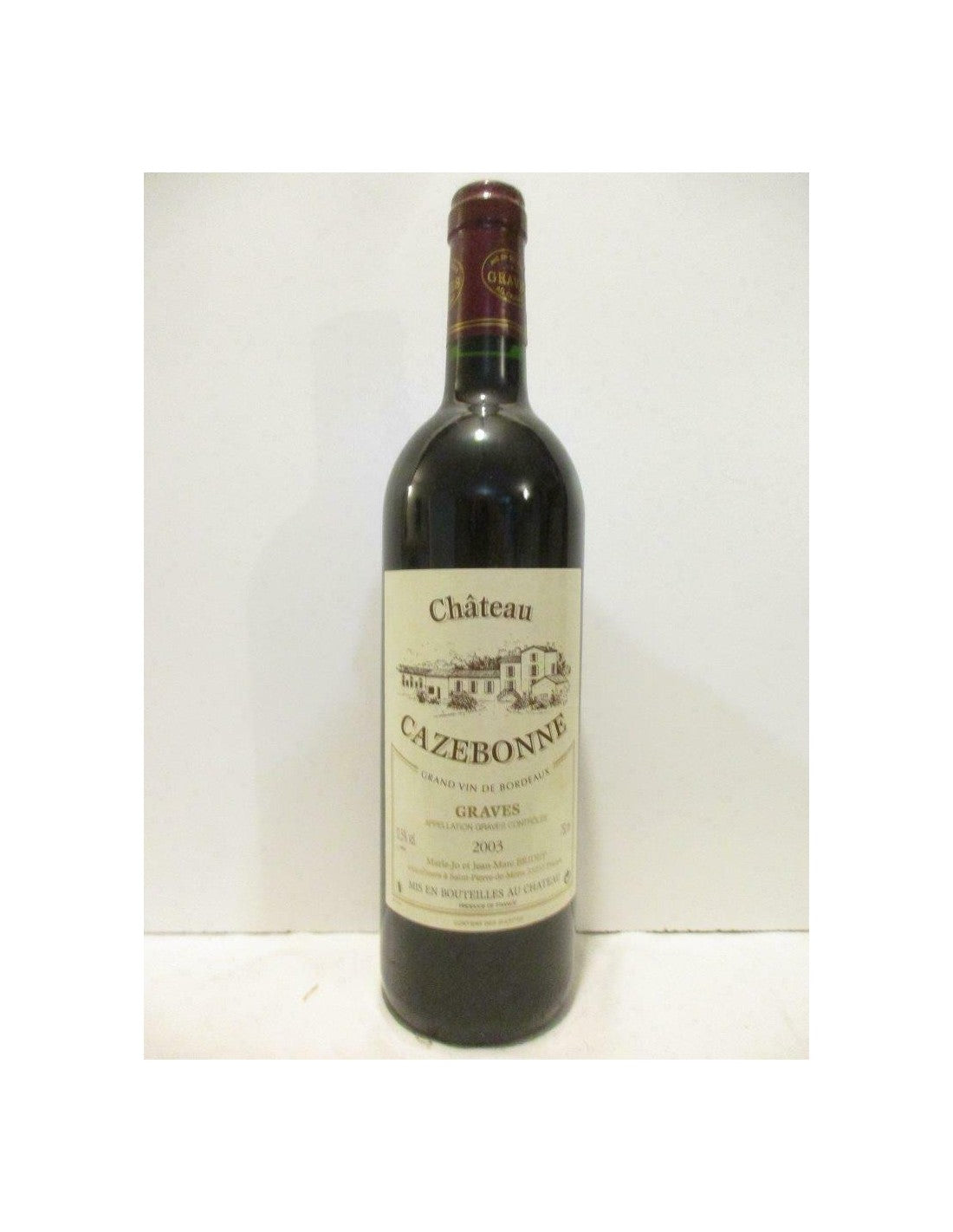 2003 - graves - château cazebonne - rouge - bordeaux - Just Wines 