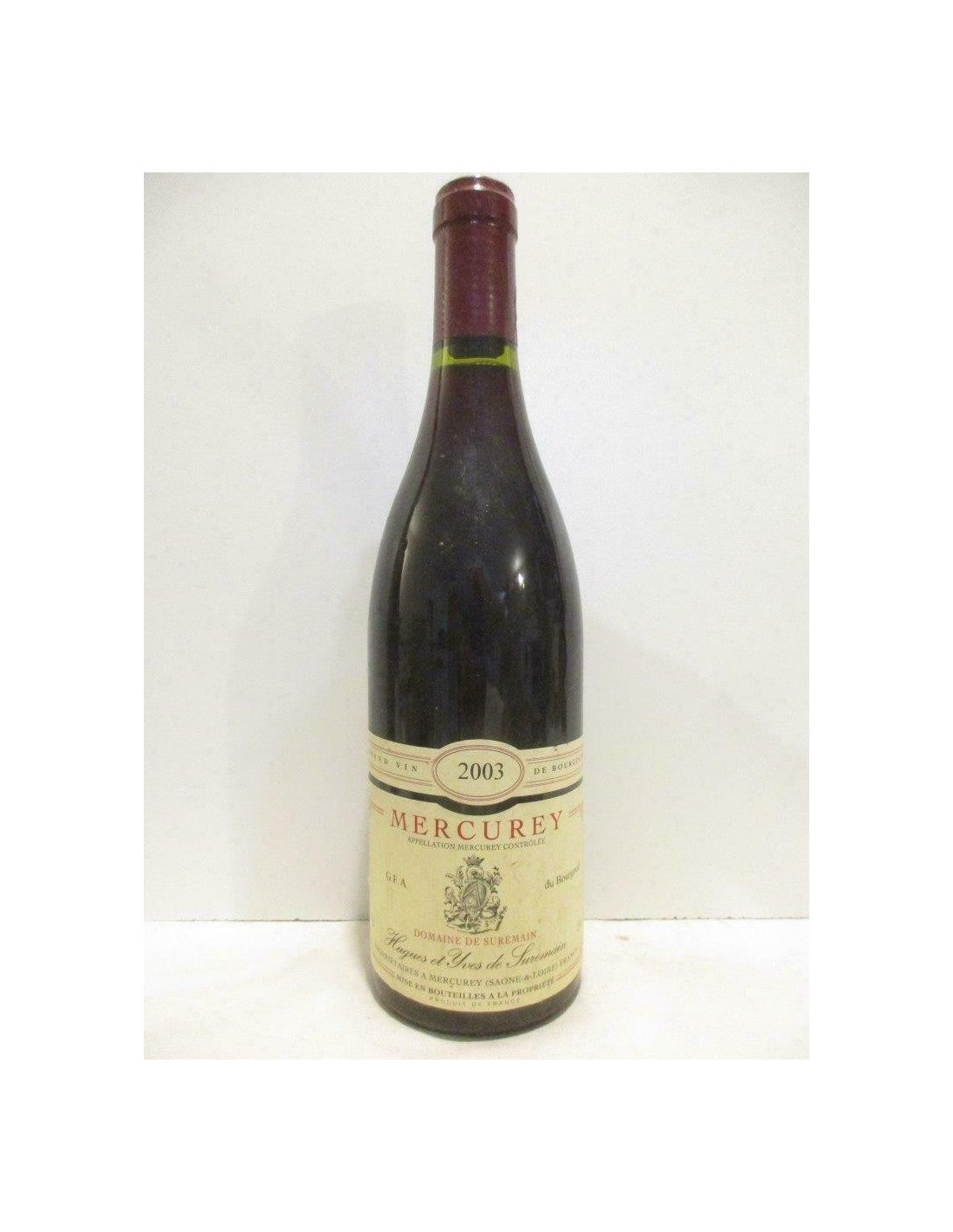 2003 - mercurey - domaine de suremain - rouge - bourgogne - Just Wines 