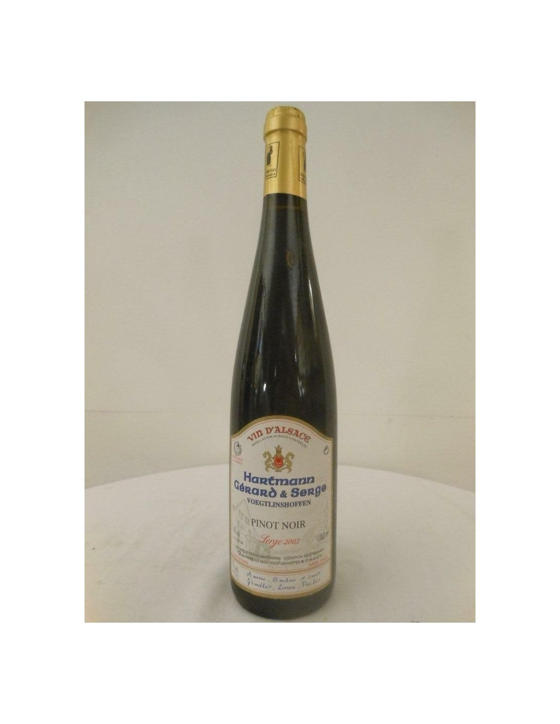 2003 - pinot noir - hartmann voegtlinshoffen cuvée serge - rouge - alsace france - Just Wines 