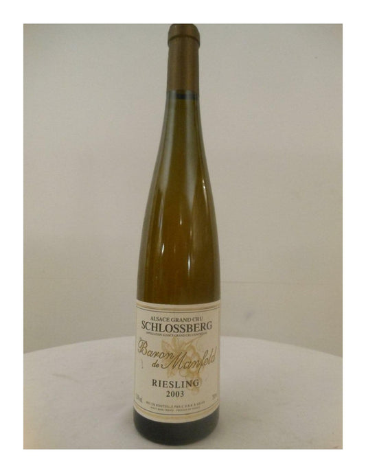 2003 - riesling - baron de manfeld grand cru schlossberg - blanc - alsace france - Just Wines 