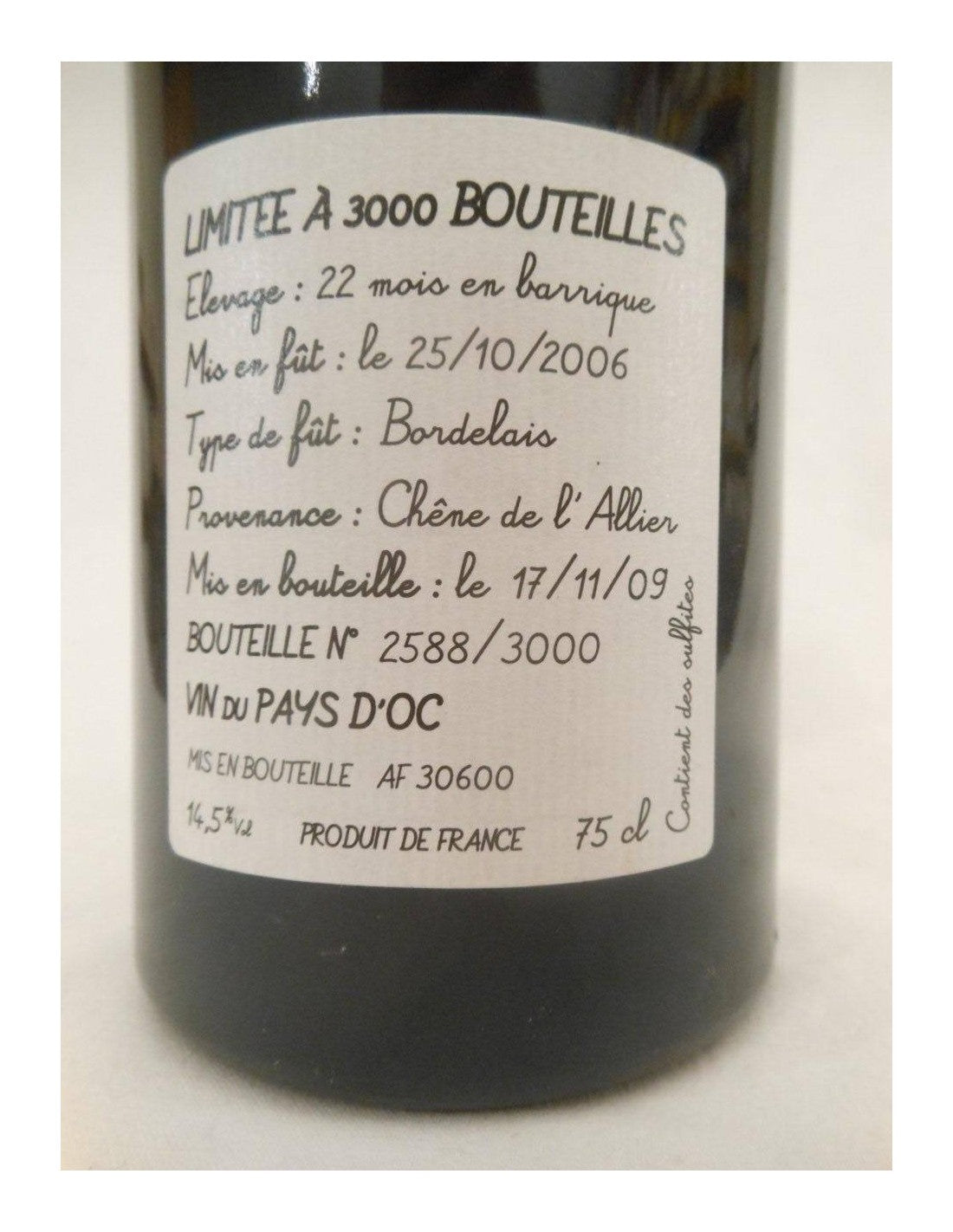 2006 - VDP d'oc - harmonie fût de chêne de l'allier - rouge - languedoc - Just Wines 