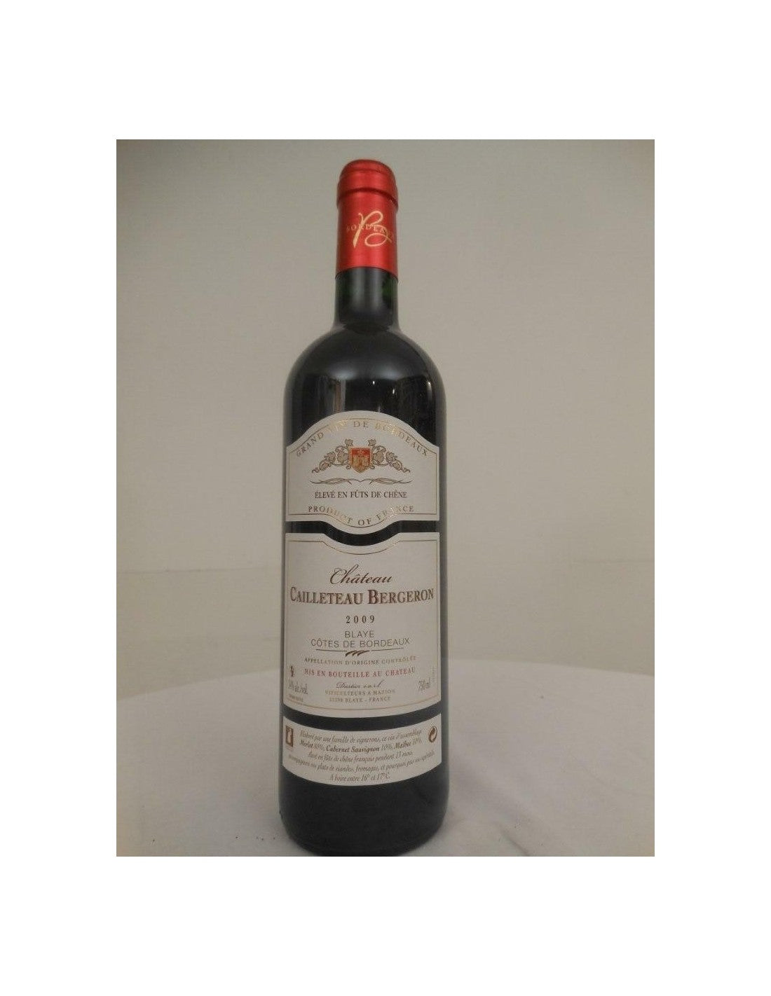 2009 - blaye - château cailleteau-bergeron fût de chêne - rouge - bordeaux france - Just Wines 