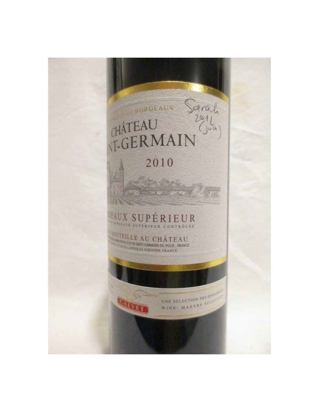 2010 - bordeaux supérieur - château saint-germain (écriture sur étiquette) - rouge - bordeaux - Just Wines 