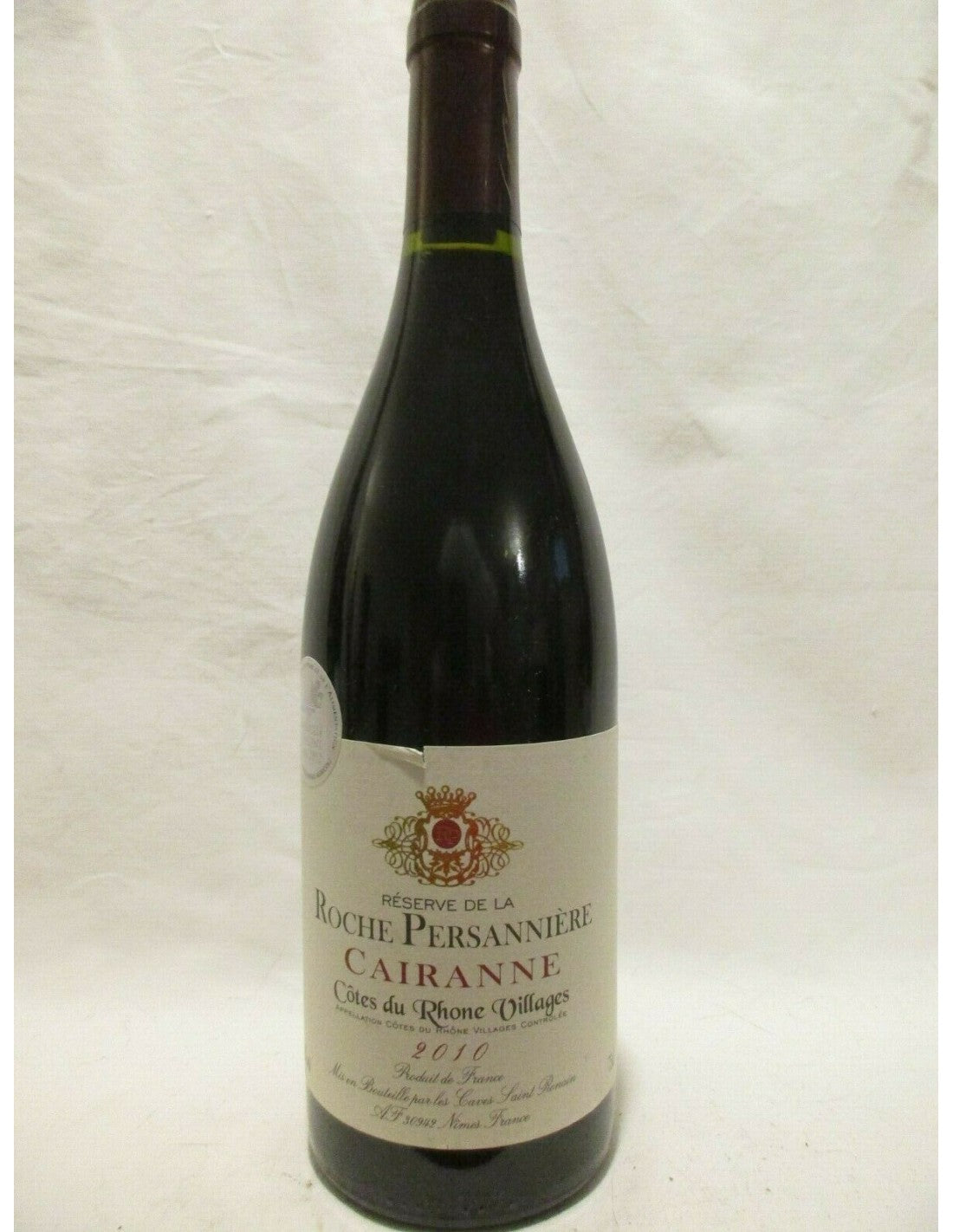 2010 - cairanne - réserve de la roche persannière - rouge - rhône - Just Wines 