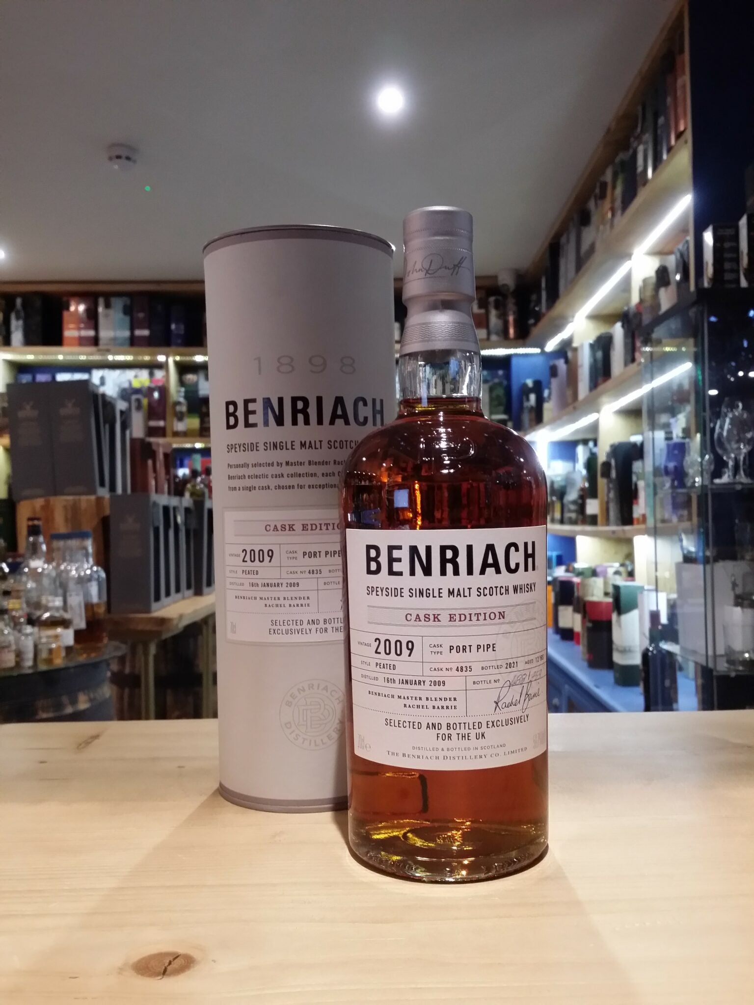 Benriach Cask Edition Aged 12 Years 2009 Peated Port Pipe Cask No 4835 70cl 59.7% - Just Wines