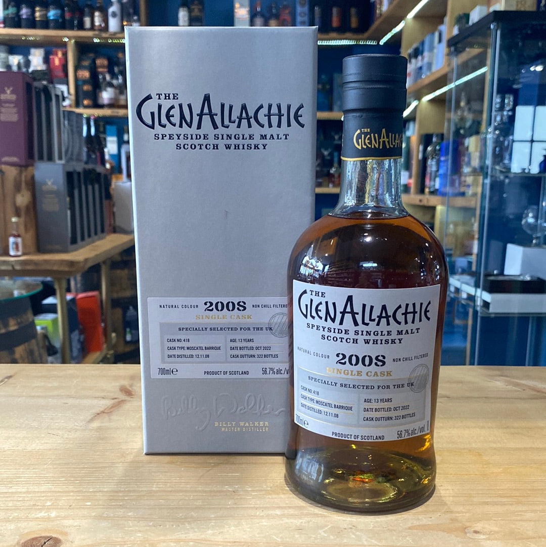 GlenAllachie Single Cask 2008 Aged 13 Years Moscatel Barrique #418 70cl 56.7% - Just Wines 