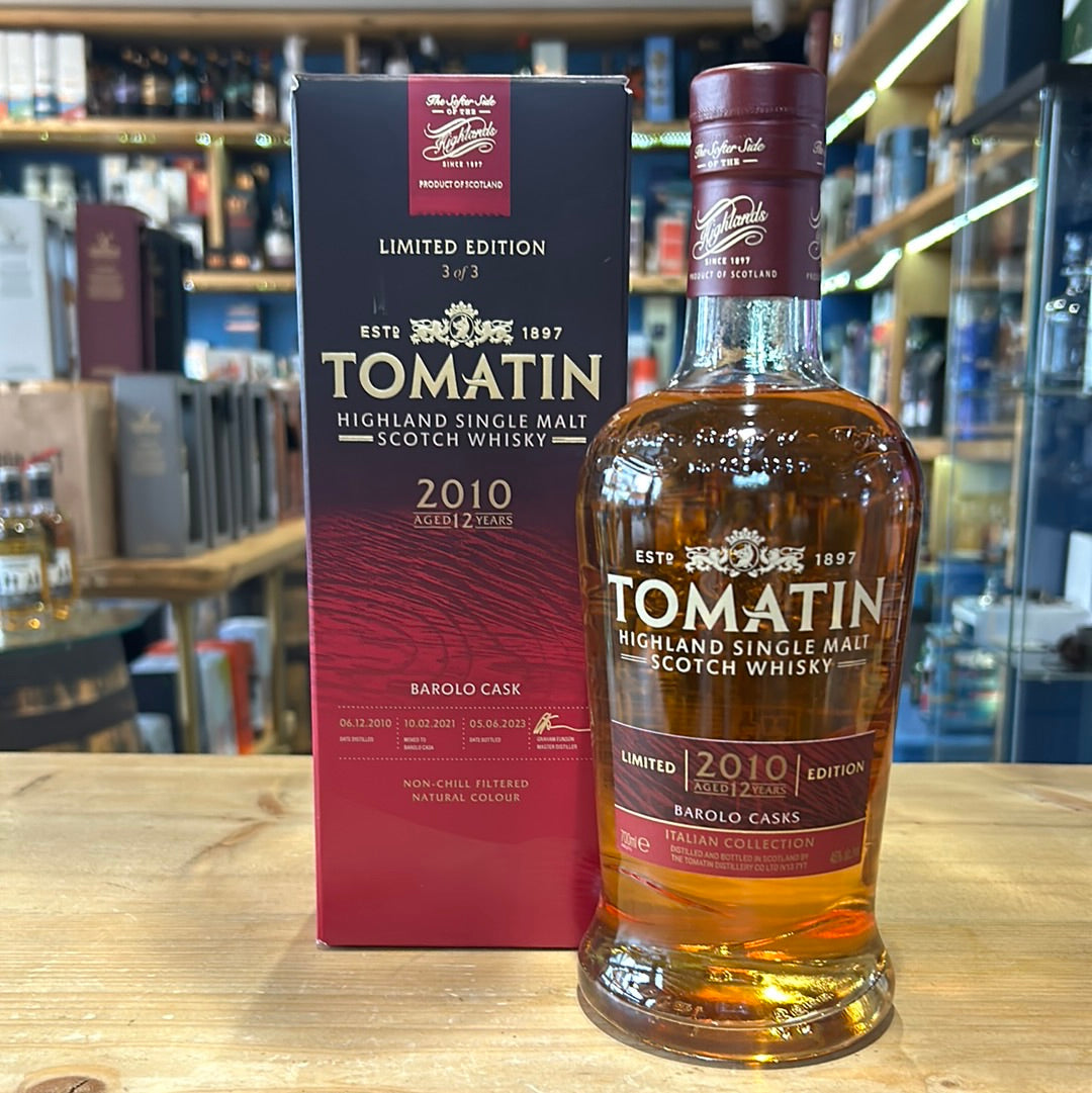 Tomatin The Italian Collection 2010 Aged 12 Years Barolo Cask 70cl 46% - Just Wines 