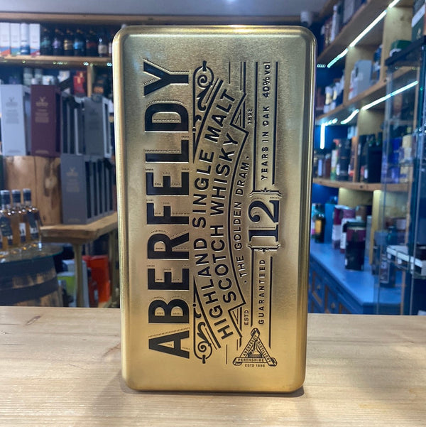 Aberfeldy Aged 12 Years in Gold Bar Tin 40% 6x70cl - Just Wines 