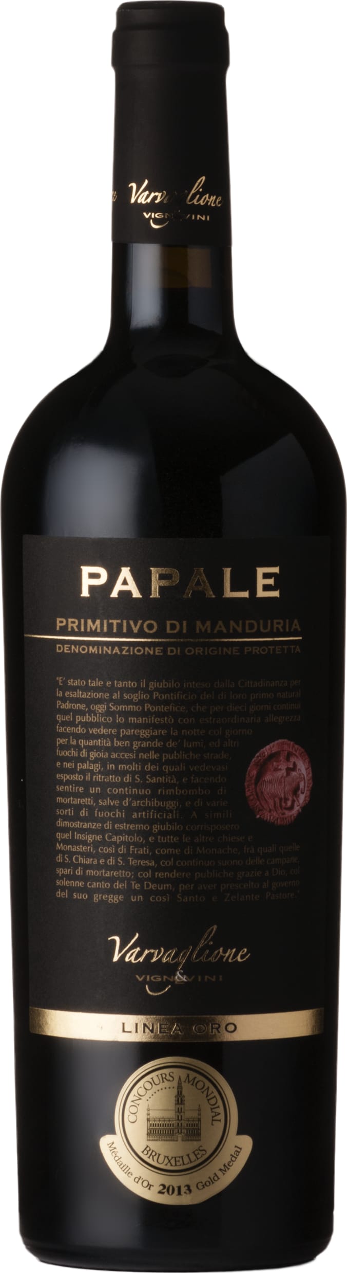 Varvaglione Papale Oro, Primitivo di Manduria 2020 75cl - Buy Varvaglione Wines from GREAT WINES DIRECT wine shop