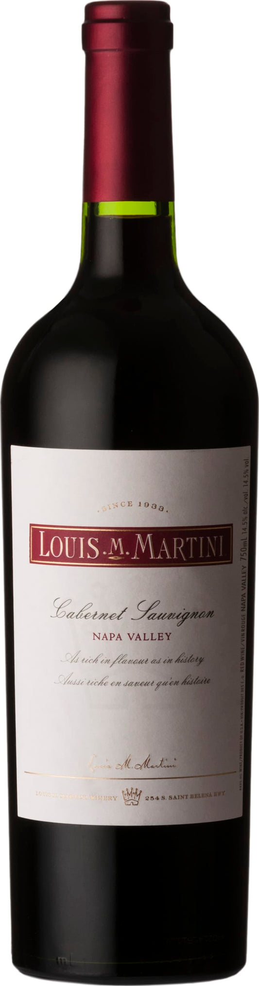 Louis M Martini Napa Valley Cabernet Sauvignon 2019 75cl - Buy Louis M Martini Wines from GREAT WINES DIRECT wine shop