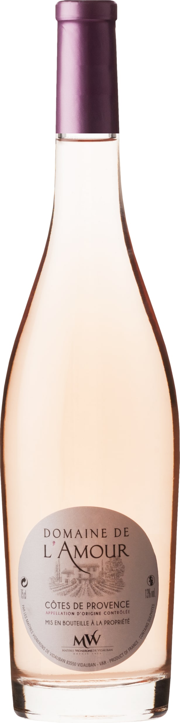 La Vidaubanaise Cotes de Provence Rose, Domaine de l'Amour 2023 75cl - Buy La Vidaubanaise Wines from GREAT WINES DIRECT wine shop