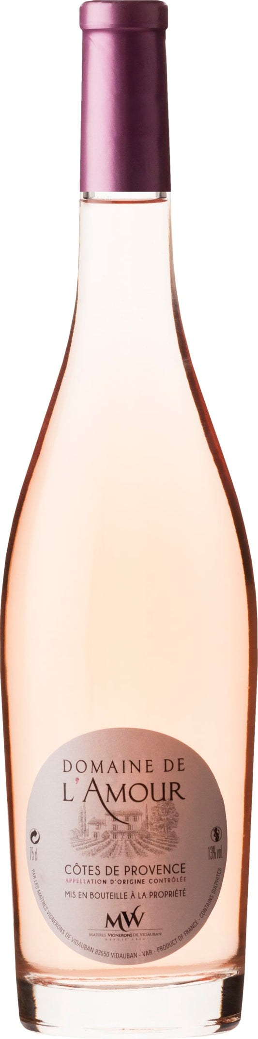 La Vidaubanaise Cotes de Provence Rose, Domaine de l'Amour 2023 75cl - Buy La Vidaubanaise Wines from GREAT WINES DIRECT wine shop