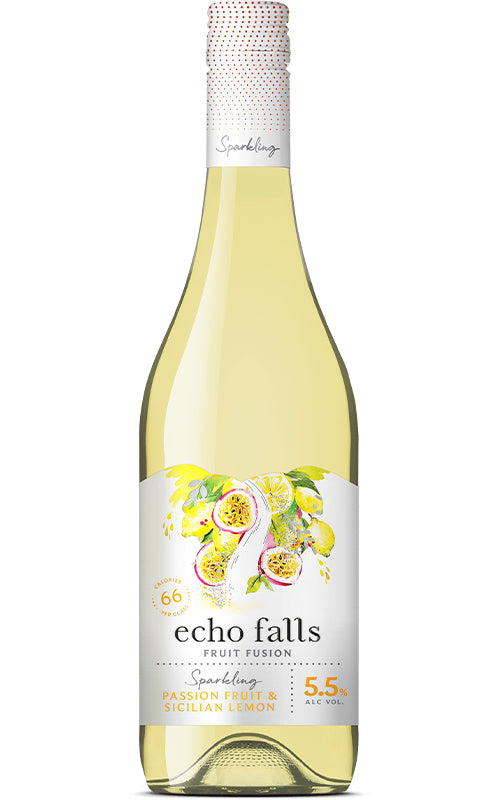 Echo Falls Fruit Fusion 5.5% Passion Fruit & Sicilian Lemon Sparkling Wine 75cl x 6 Bottles - Just Wines 