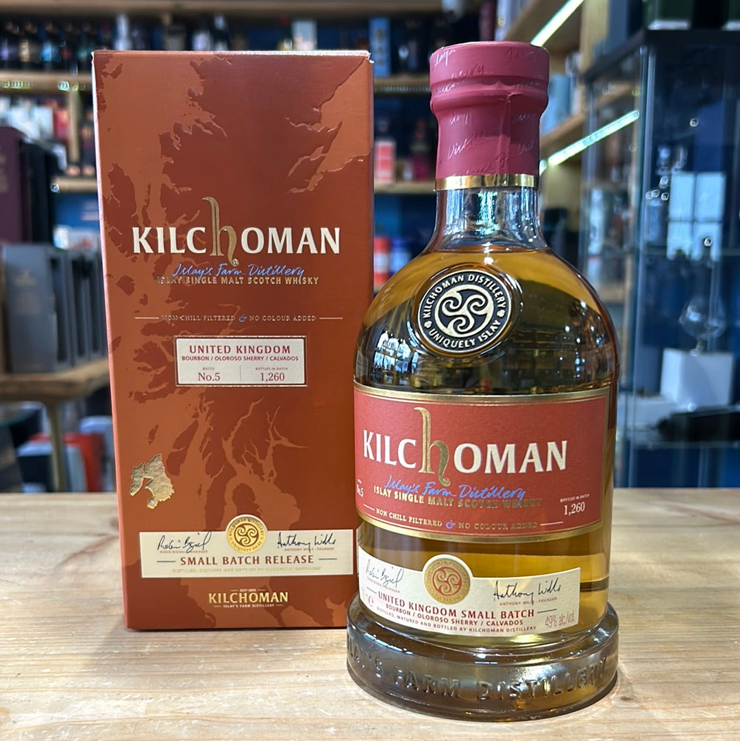 Kilchoman UK Small Batch Release Bourbon Oloroso Calvados Cask Finish - Batch No. 5 70cl 49% - Just Wines